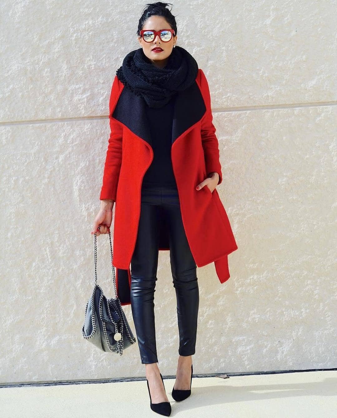 Bundled up with Splashes of Red