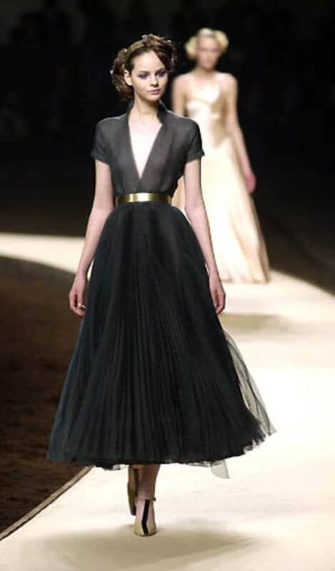 Plunging and Pleated Statement Gown