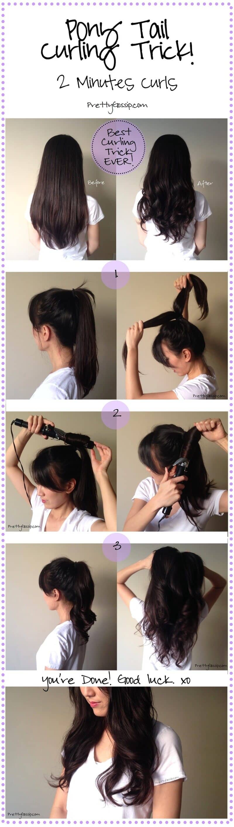 Easy Ponytail Hair Curling Trick