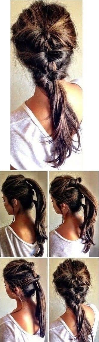 Triple Inside Out Ponytail Idea