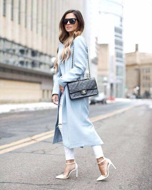 Soft, Pastel Winter Trenchcoat Look