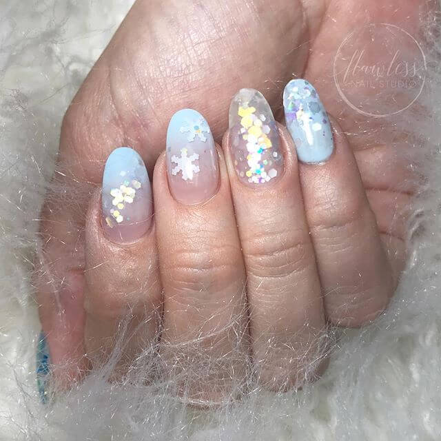 Glitzy Blizzard Glitter Nails
