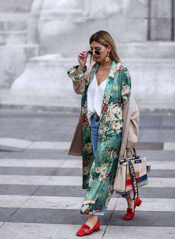 Kimono Trench Coat Combo