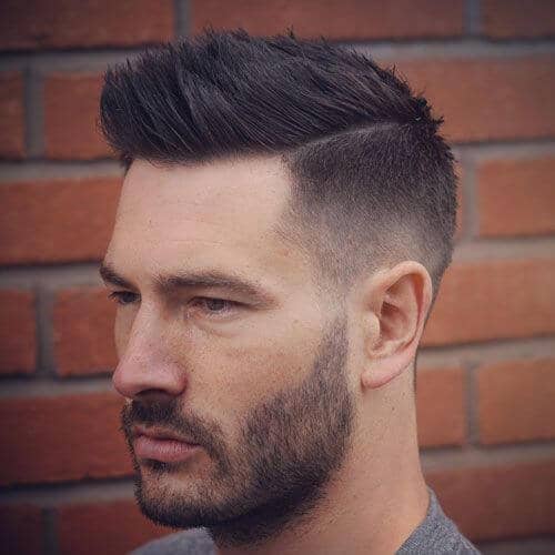 Light Fade With Spiky Top, Connected Beard