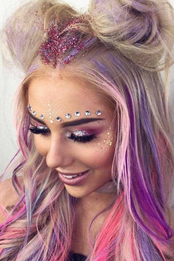 Pink/purple Palette With Glitter And Gems