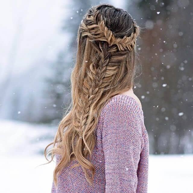 Side Fishtail Braid Combo Crown