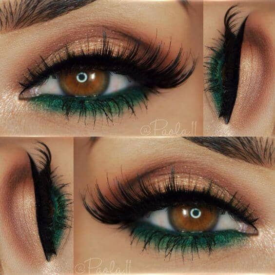 Natural Eyes With Green Bottom Liner