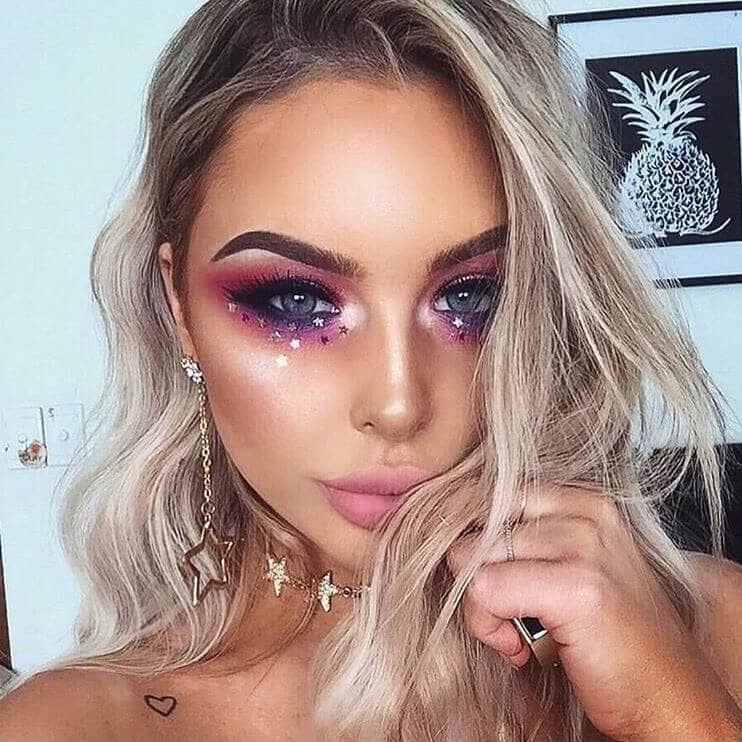 Smoky Iridescent Purple Eye With Stars