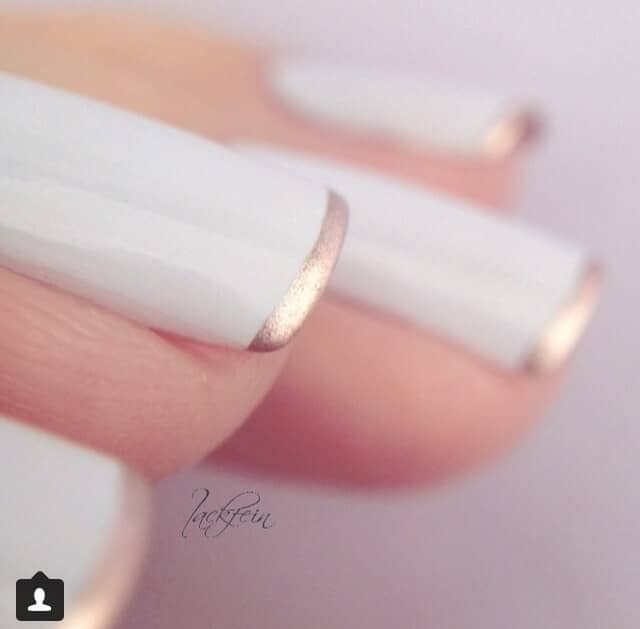 Ivory With Ultra-thin Gold French Tips