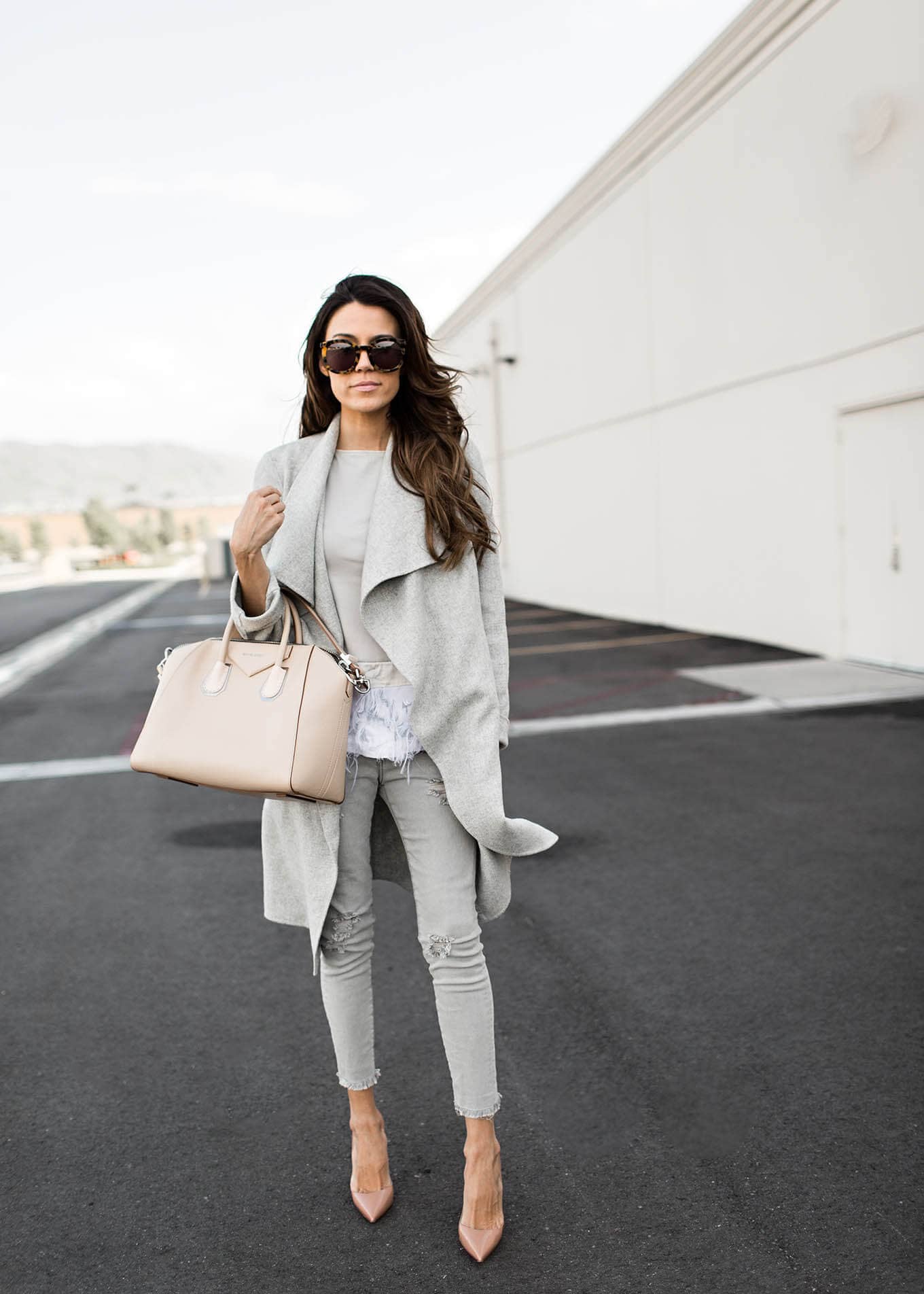 Match Grey Outfits With Nudes