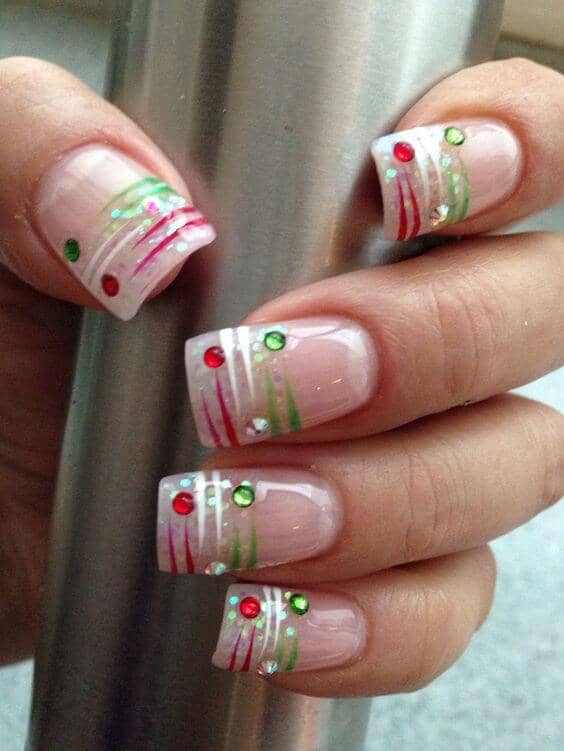 Translucent Pink With Green, White, And Red Accents