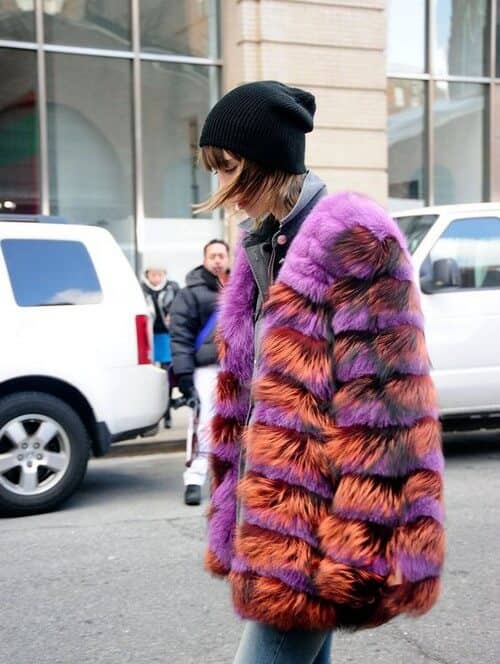 Tangerine And Magenta Ombre Faux Fur