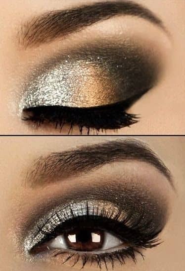 Silver Glitter Smoky Eye Look