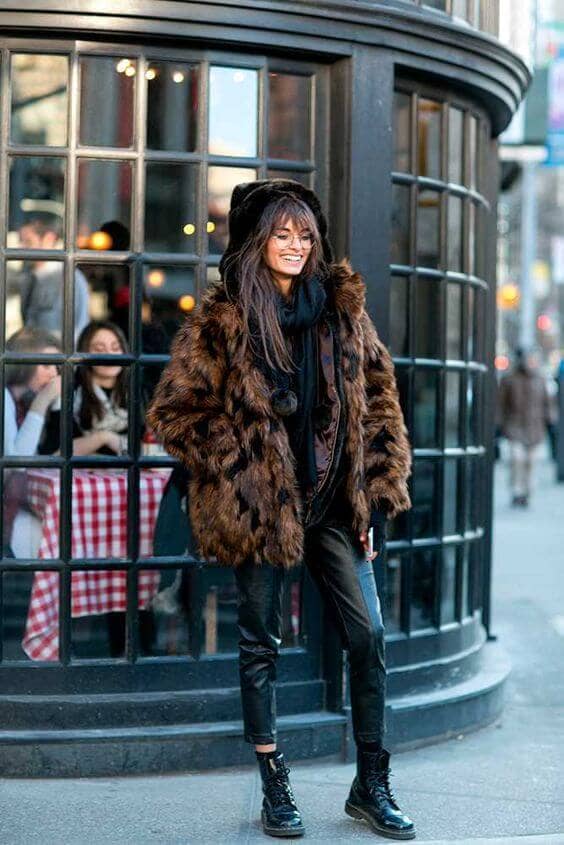 Brown Animal Print Oversized Faux Fur