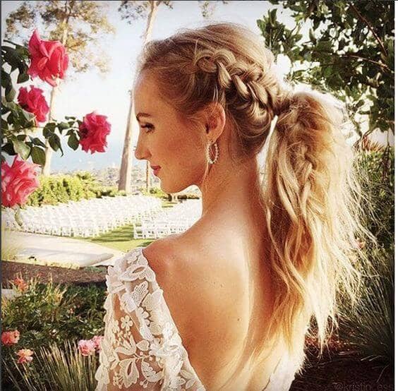 Messy Ponytail With Reverse Braid