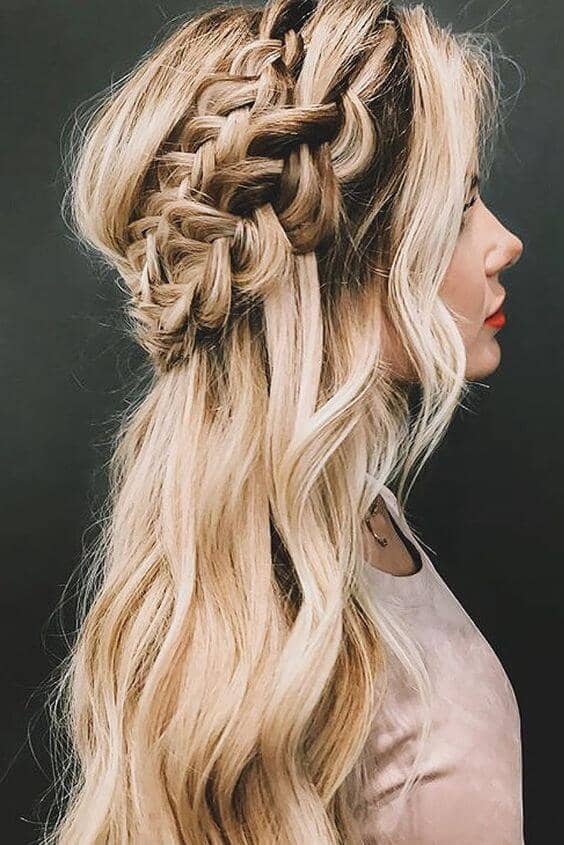 Loose Double Waterfall Braided Crown