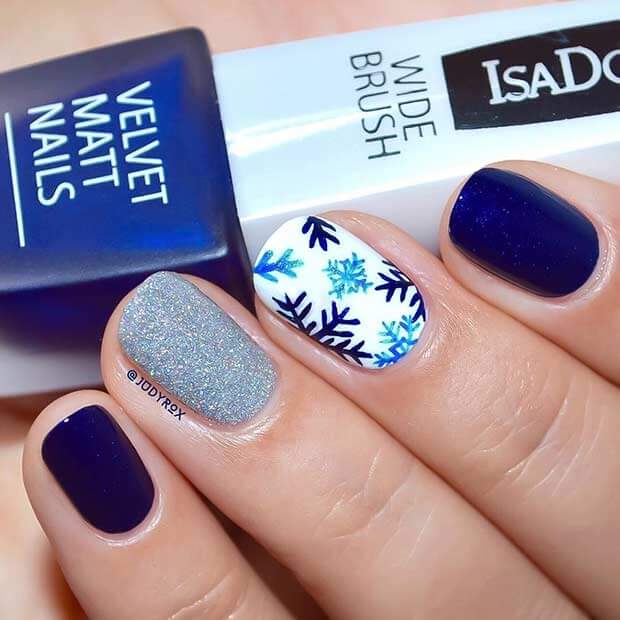 Winter Blue With Snowflakes and Glitter