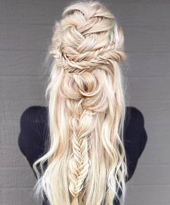 Half-up Fishtail French Braid