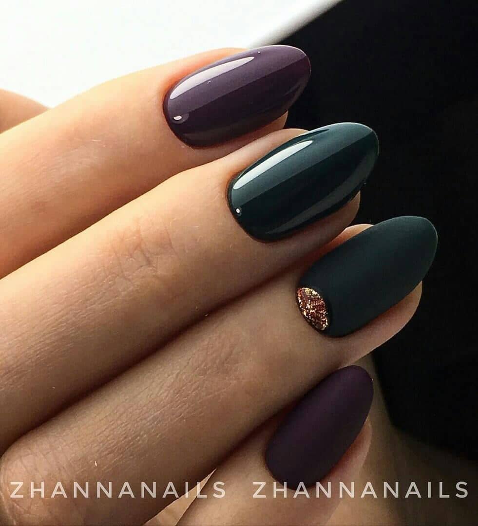 Eggplant And Deep Green Gloss-to-matte