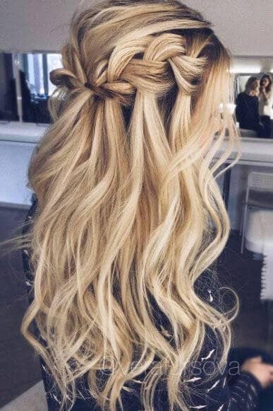 Loose, Beachy Waterfall Braid