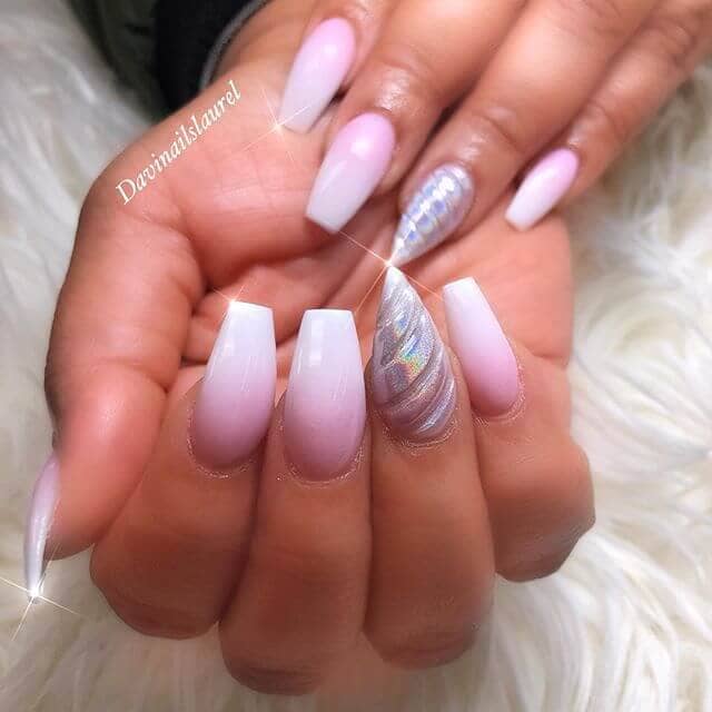Pink Ombré and Holographic Unicorn Horn