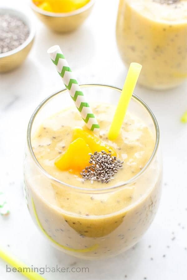 Fresh Vegan Mango and Chia Seed Smoothie