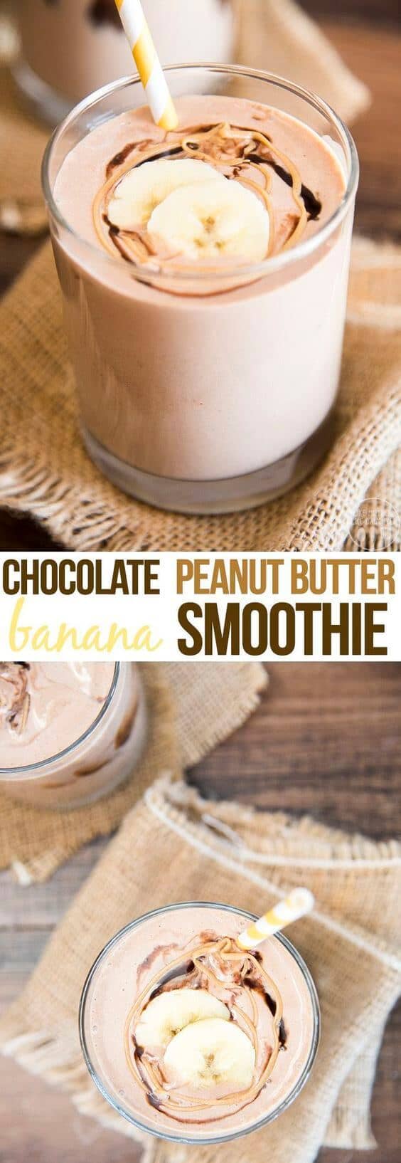 Breakfast Peanut Butter Chocolate Banana Smoothie