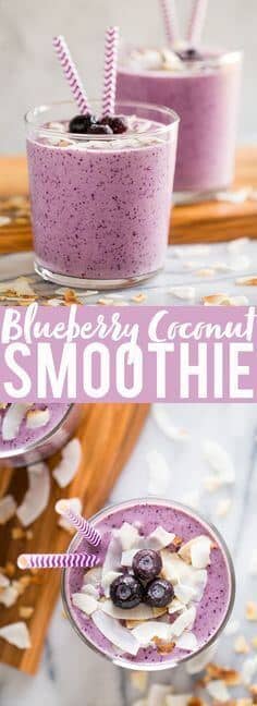 Toasted Coconut Blueberry Banana Smoothie