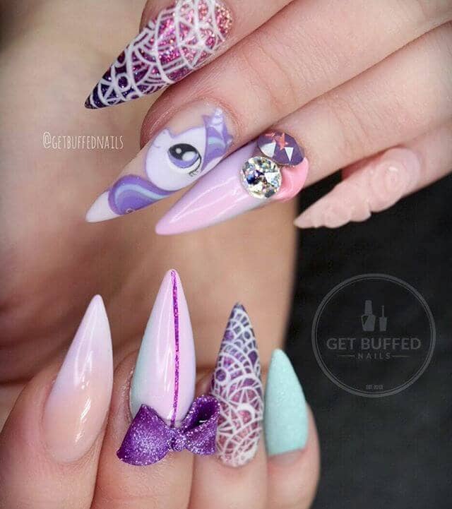 Celestial Purple Nails for You