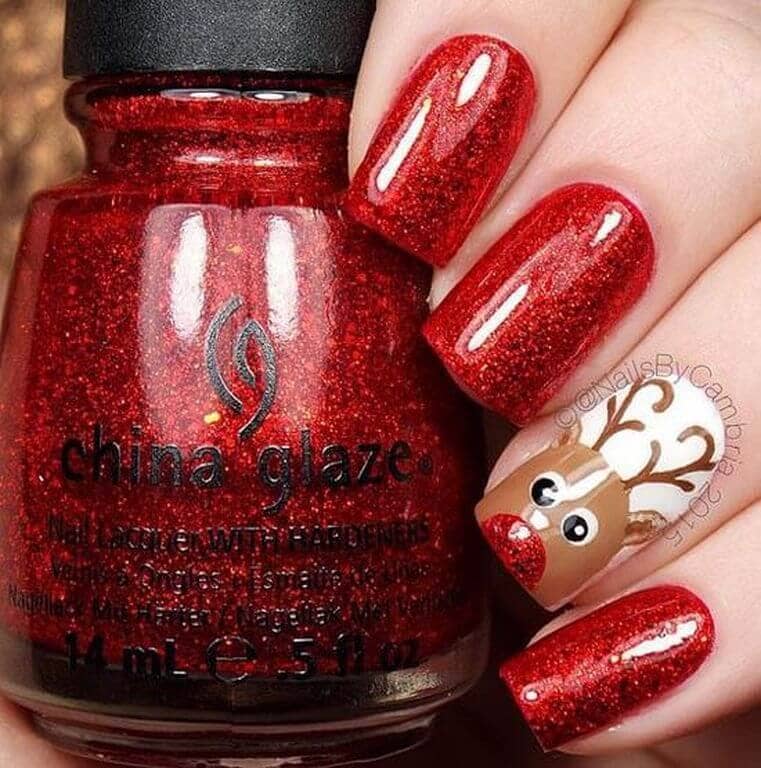 Rudolph the Red Nail Reindeer