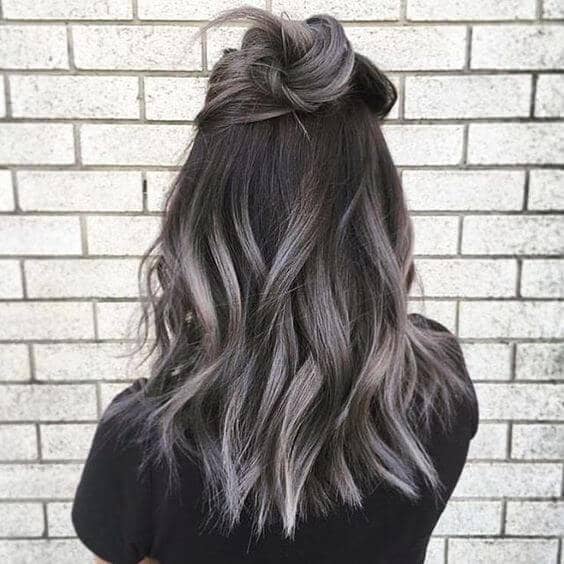 Black To Silver Balayage