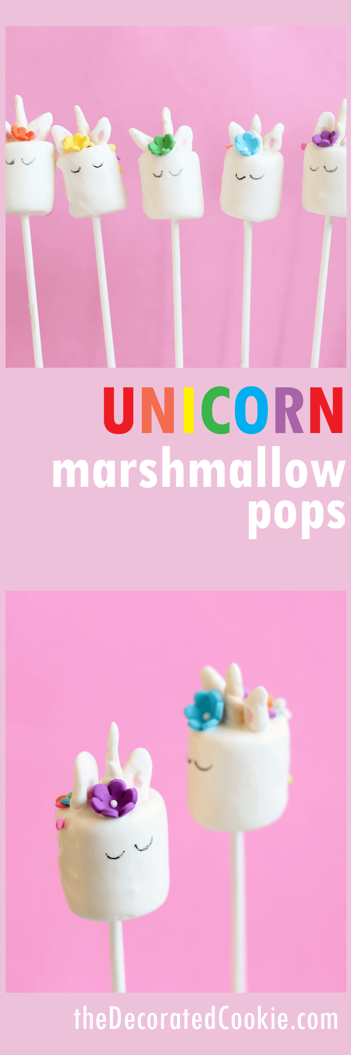 Rainbow Unicorn Marshmallow Lollies