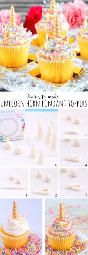 Unicorn Birthday Party Sweets Fondant Horns