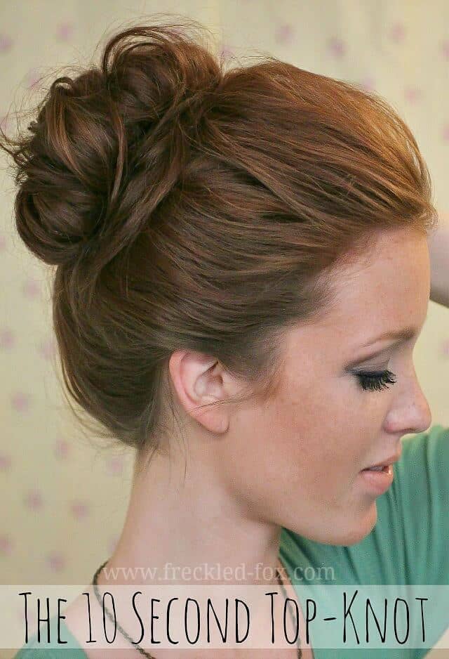 High Tousled Sock Bun With Volume