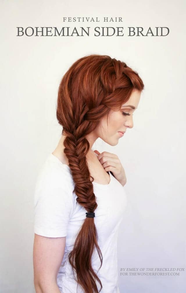 Feathery Fishtail Side Braid