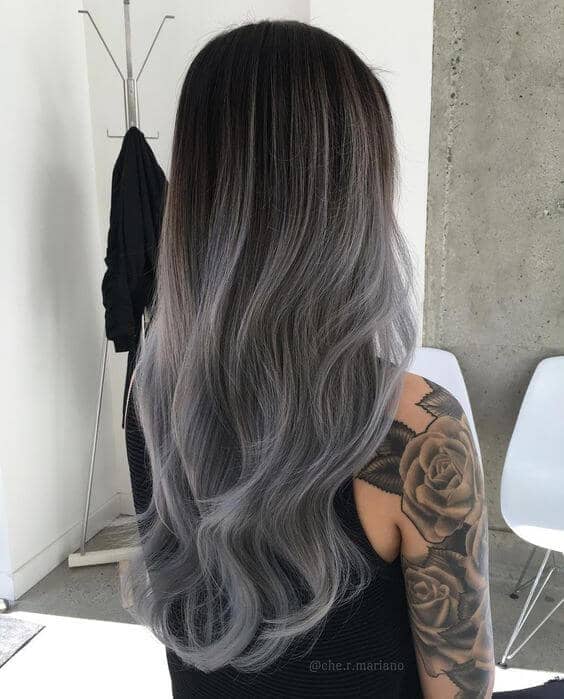 Brunette To Silver Balayage