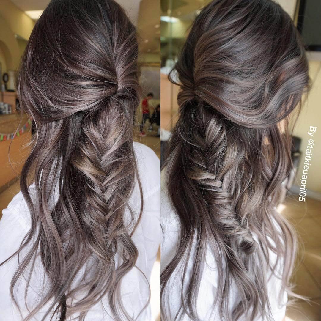 Brunette With Dense Silver Highlights