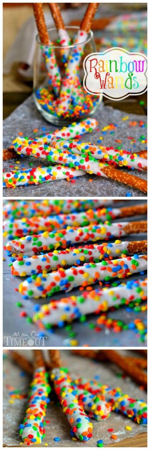 Candy-Coated Rainbow Pretzel Wands