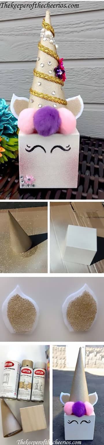 Giggly Gold Unicorn Box