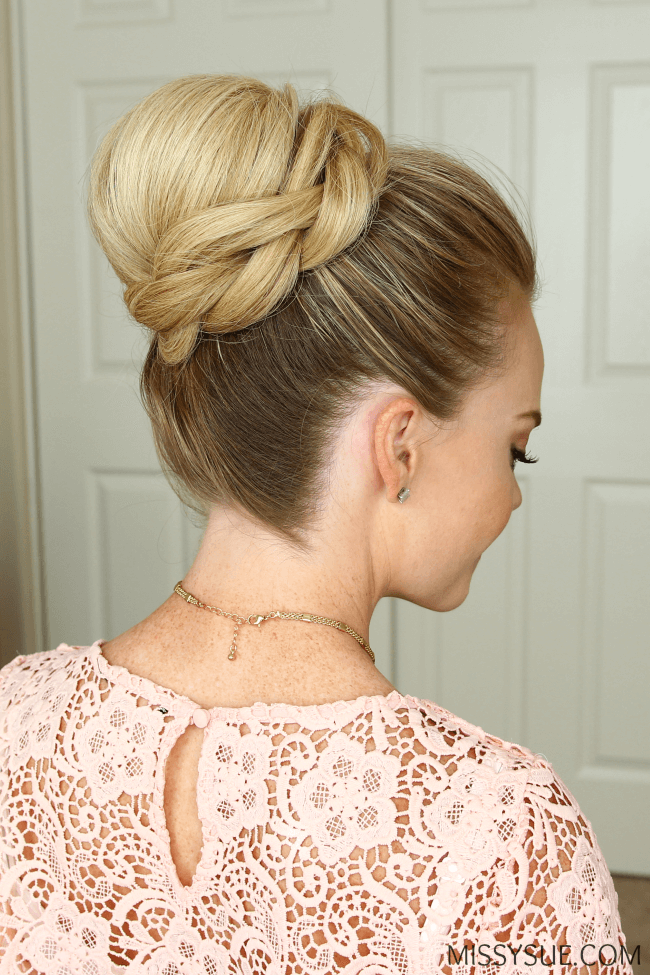 High Chignon With Braided Wrap