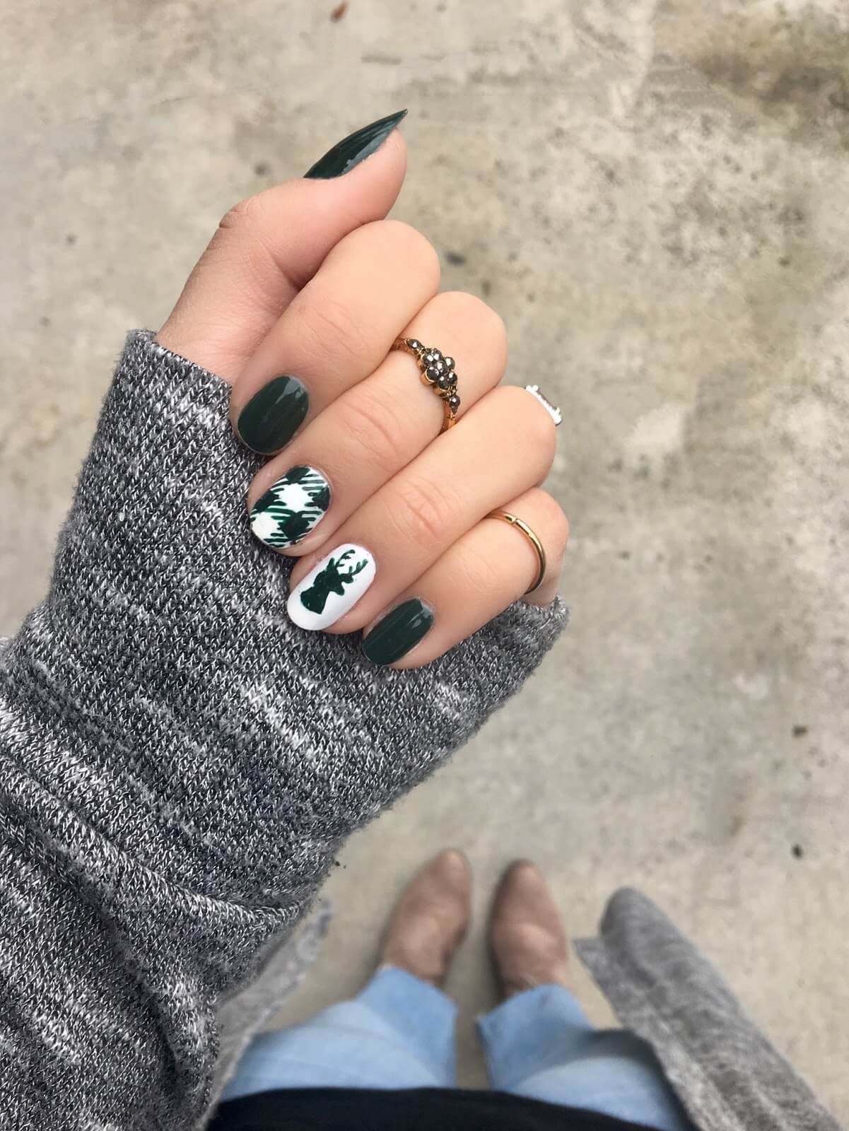 Forest Green Plaid and Reindeer