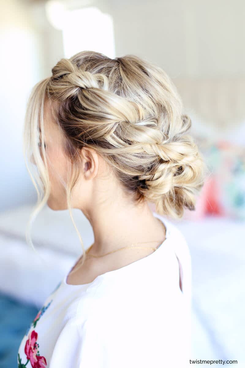 Tousled Side Twists With Low Chignon