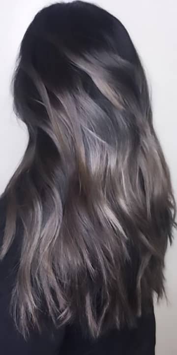 Brunette With Silver Highlights