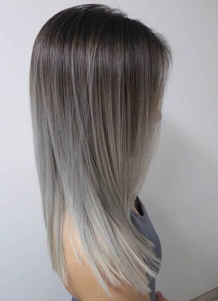 Brunette To Silver Ombre