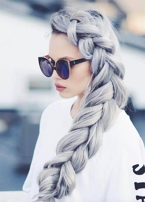 Lush Silver Voluminous Braid