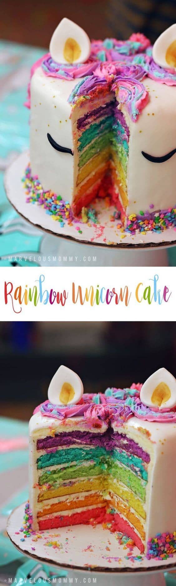 6-Layer Rainbow Bright Unicorn Cake