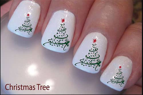 Delicate Christmas Trees on White