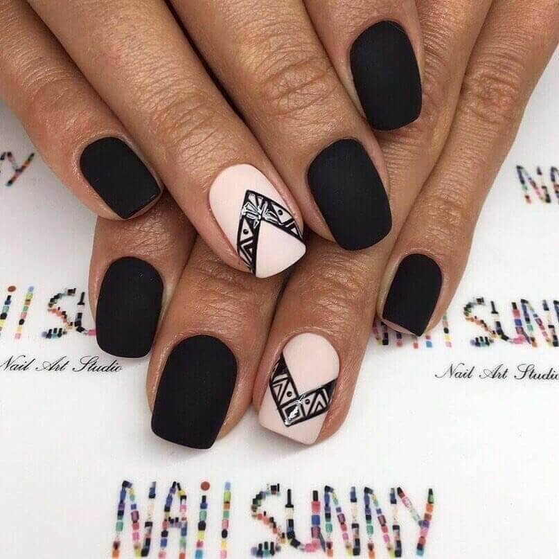 Matte Black with Baby Pink and Native Design
