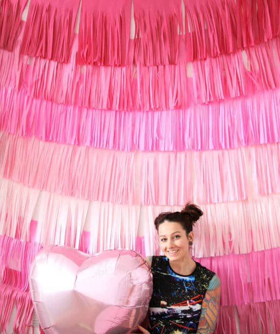 Pink Ombre Fringe Photo-Op Wall