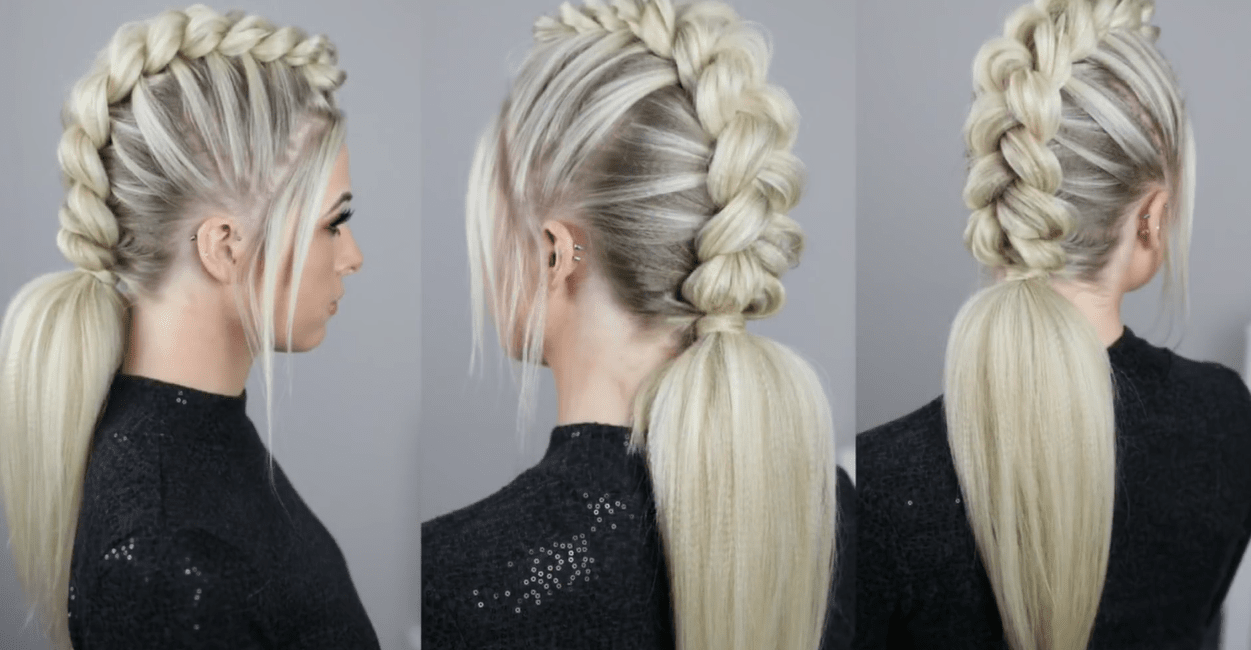 Half Braid With End Ponytail